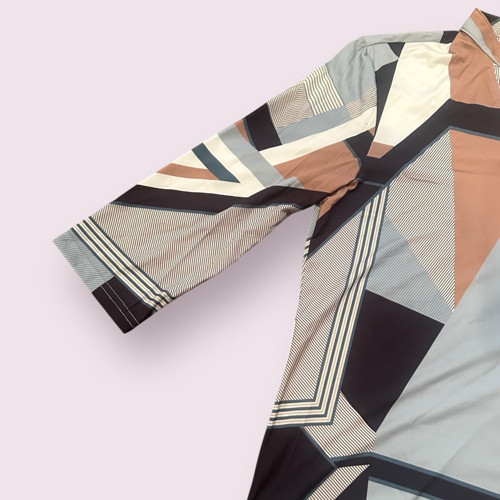 Women's BaiShengGT Striped Geometric Tunic Top Size Medium - Picture 3 of 9